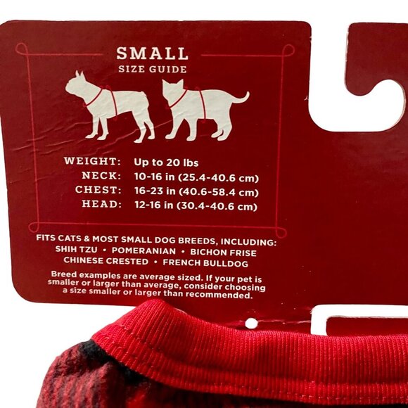 Wondershop Pet Pajamas Buffalo Check Black Red Dog Cat Small NEW NWT - Picture 4 of 9